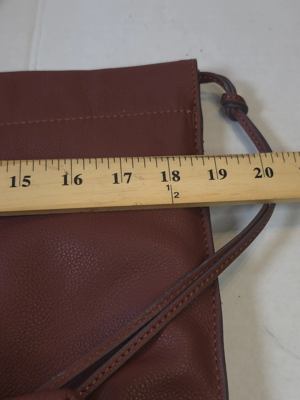 Lucky Brand Parker Clay Emma Bucket Bag Drawstring Shoulder Leather Ties Gold